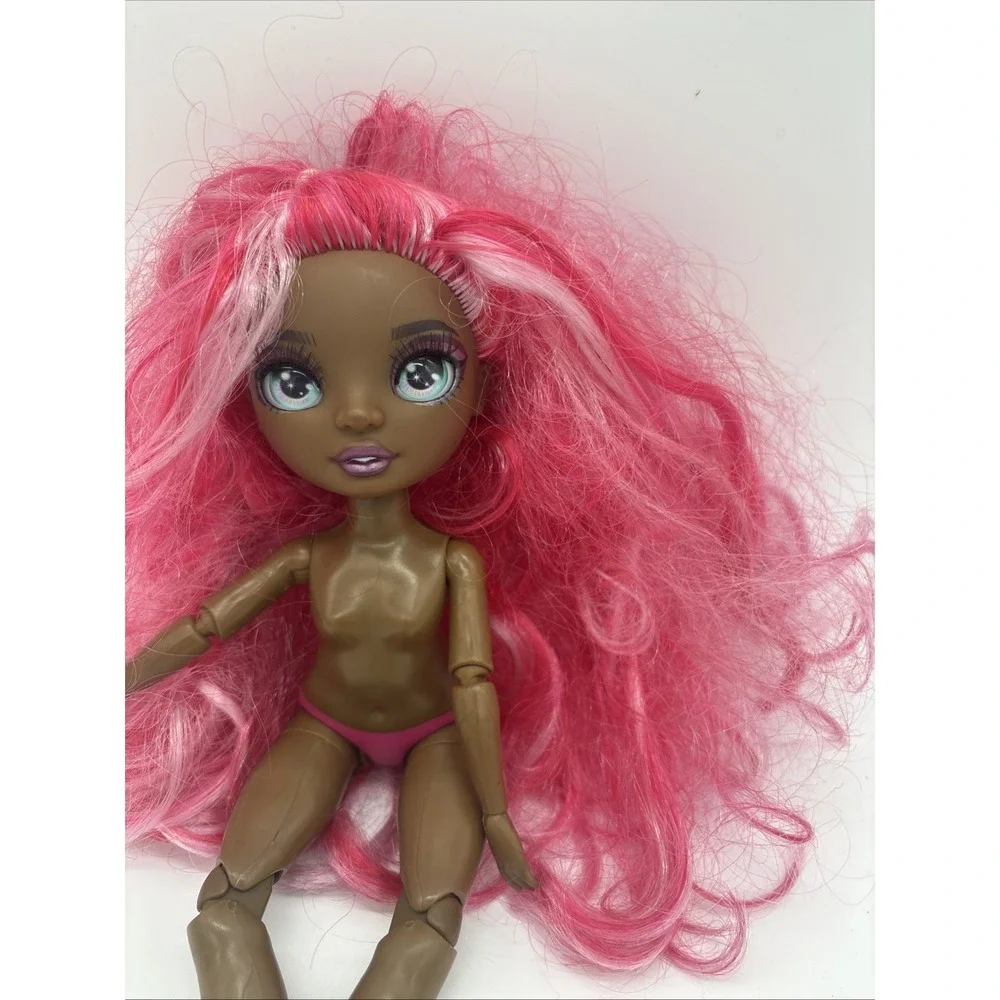 Rainbow High Pink Hair Brown Skin Daria Roselyn doll. No Clothes.